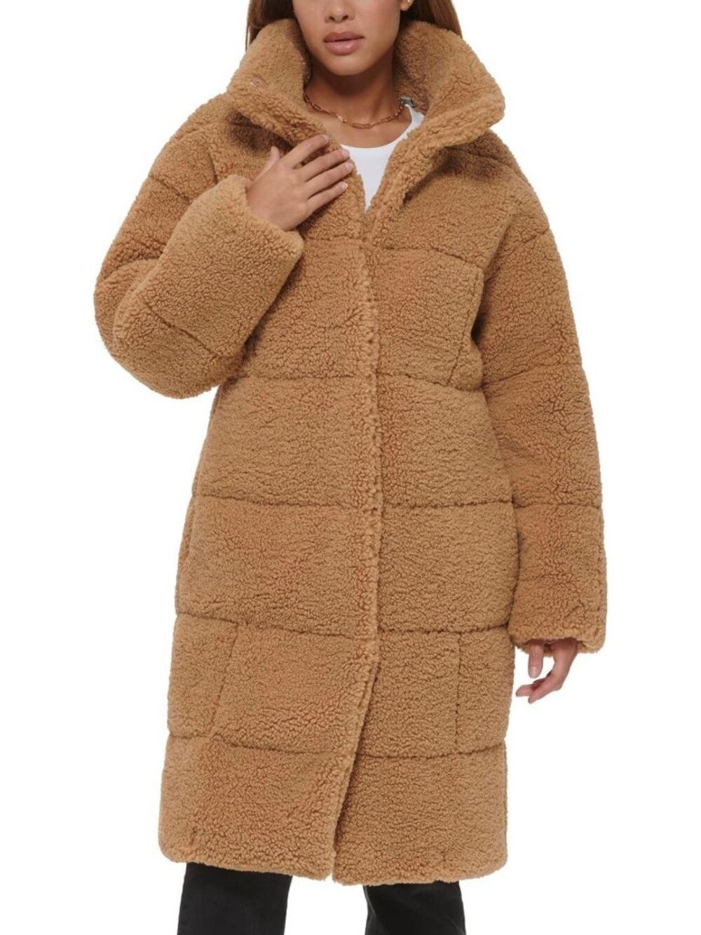 Cozy Women's Patchwork Quilted Teddy Coat | Warm Winter Outerwear, Size Options